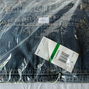 Vintage NOS Calvin Klein 412 Indigo Blue Denim Carpenter Bib Overalls YK2
